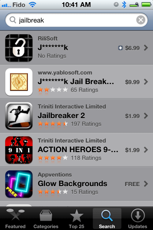 Apple Begins Censoring the Word &#039;Jailbreak&#039; in the iTunes Store and App Store