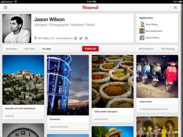 Pinterest App Gets Ability to Send a Pin to Someone, Push Notifications, More