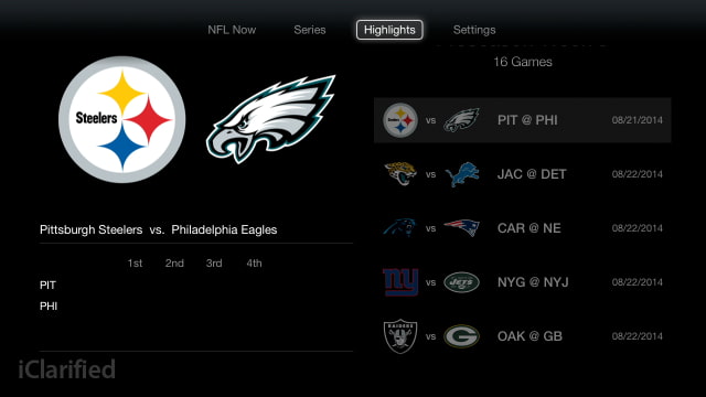 NFL Now Launches on Apple TV