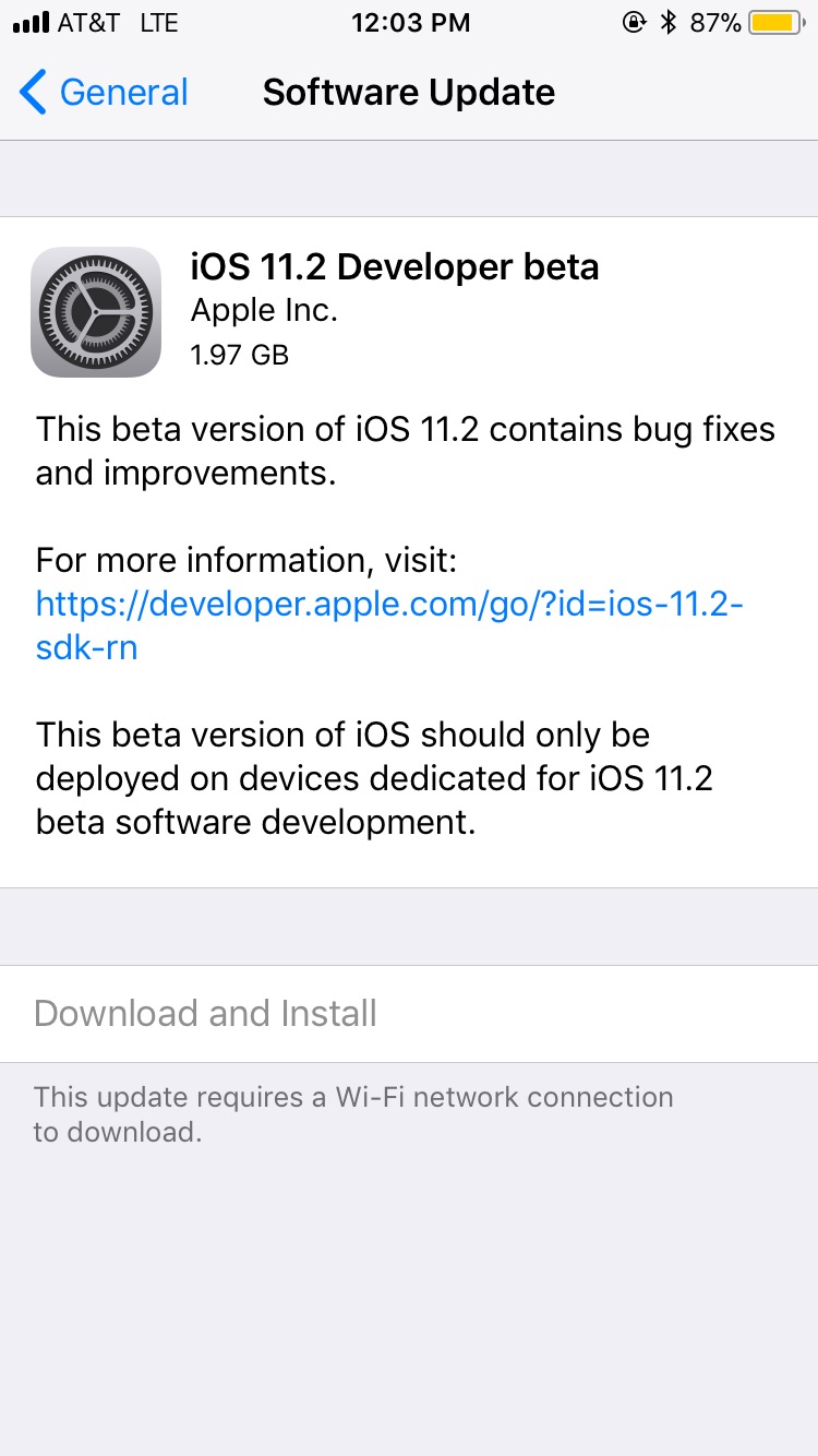Apple Releases iOS 11.2 Beta to Developers [Download]