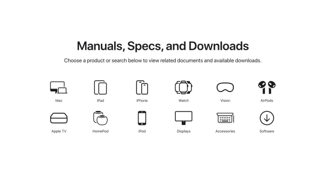 Apple Makes It Easier to Find Manuals, Specs, and Downloads