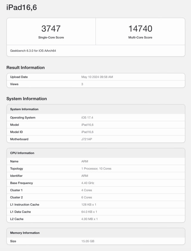 Early Benchmarks Surface for New 11-inch and 13-inch M4 iPad Pro