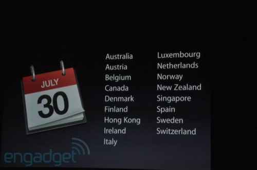Apple to Release the iPhone 4 in 17 Countries on July 30th