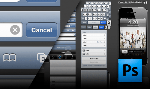 iPhone 4 Retina Display GUI PSD Available for Download