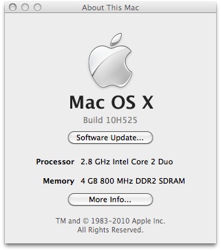 Apple Seeds Mac OS X 10.6.5 to Developers