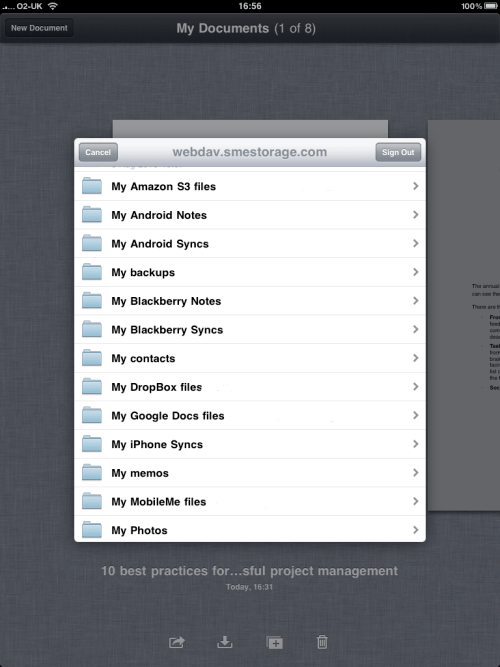 Edit Google, SkyDrive and S3 Docs with iPad