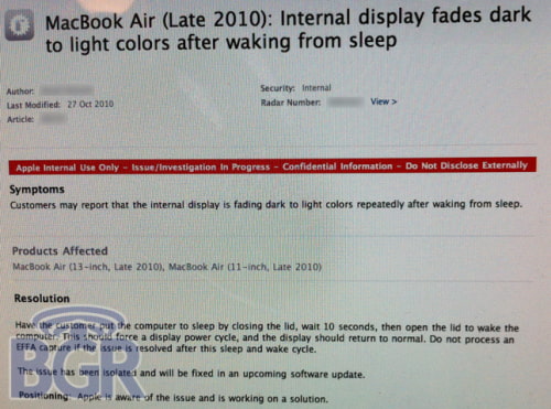 Apple Internally Confirms MacBook Air Display Issues