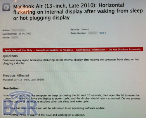 Apple Internally Confirms MacBook Air Display Issues