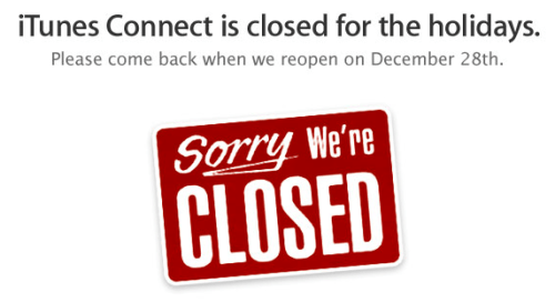 iTunes Connect Will Be Closed December 23-28