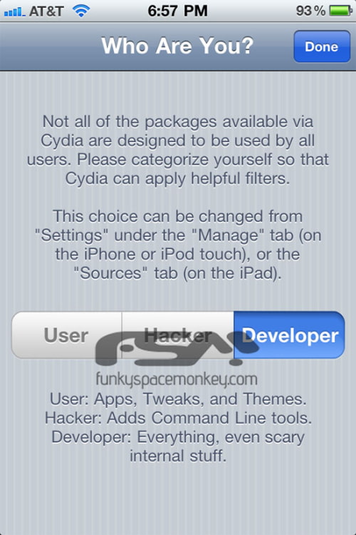Screenshots of Cydia for iOS 4.2