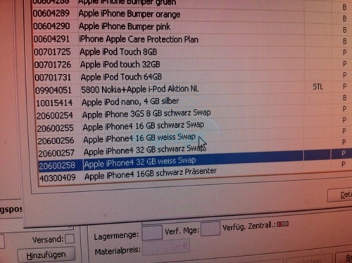 White iPhone Appears in Vodafone Inventory System