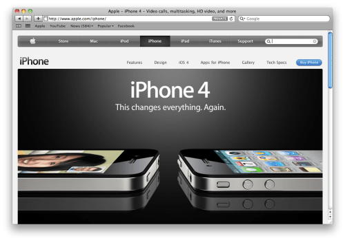 Apple Tweaks Its Website Design