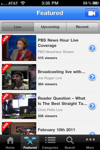 Ustream iOS App Update Combines Broadcasting and Viewing