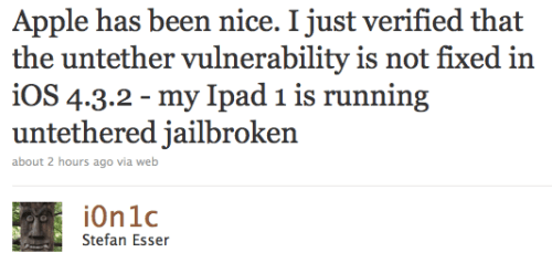 Untethered Jailbreak bekräftat fungera med IOS 4.3.2