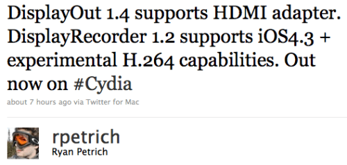 Ryan Petrich Releases DisplayOut 1.4, DisplayRecorder 1.2