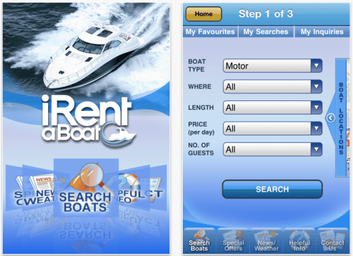 Boat Rental Via An iPhone Application