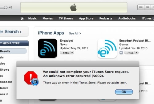 Entire iTunes Store Down for Some?