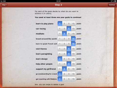 Goal-Setting Workshop For iPad