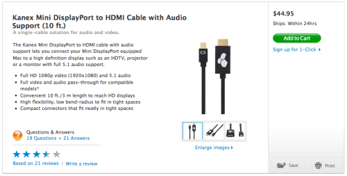 HDMI Organization Says Mini DisplayPort to HDMI Cables Cannot Be Sold