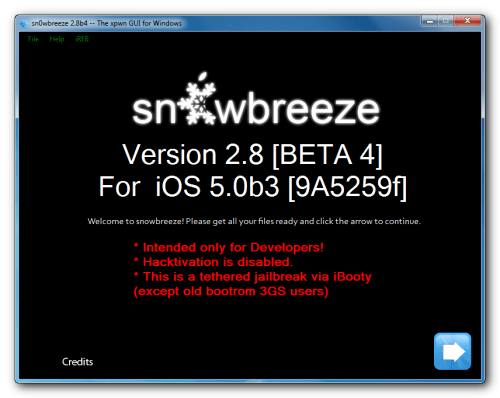 Sn0wBreeze Gets Updated to Jailbreak iOS 5.0b3