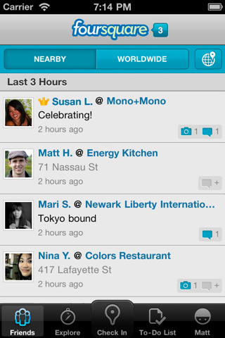 Foursquare App Gets New Notification Tray
