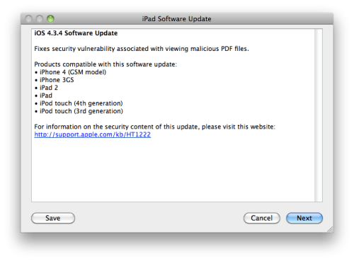 Apple Releases iOS 4.3.4 to Block JailbreakMe Exploit