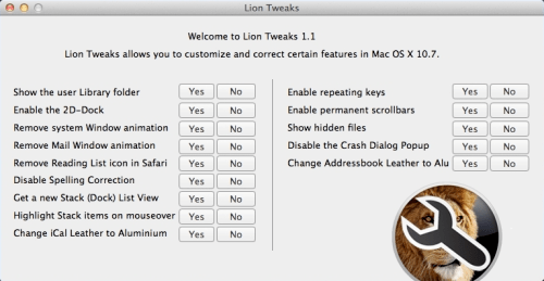 Lion Tweaks Lets You &#039;Correct&#039; Certain Features of Mac OS X Lion