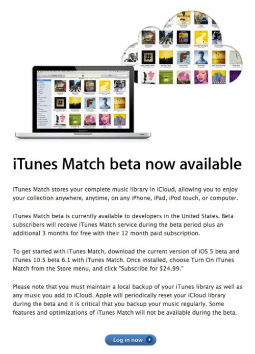 iTunes Match Beta Now Available to Developers