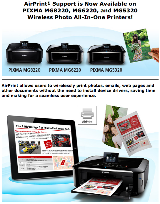 Canon PIXMA Printers Get Airprint Support