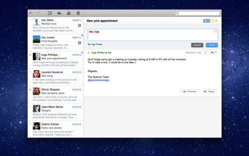 Sparrow Email Client Adds CloudApp Integration, Pull-to-Refresh