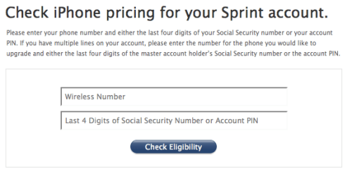 Apple Posts iPhone 4S Upgrade Eligibility Checker for Sprint