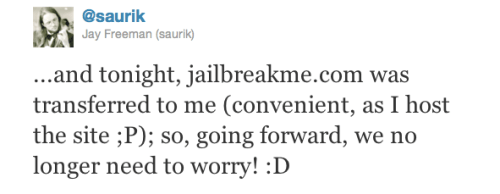 JailbreakMe Is Now Safe To Use After Being Transferred Over to Saurik