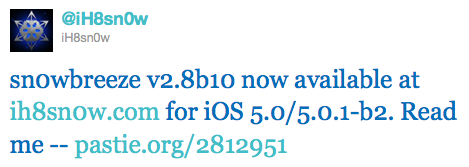 Sn0wBreeze Updated to Jailbreak iOS 5.0.1 Beta 2