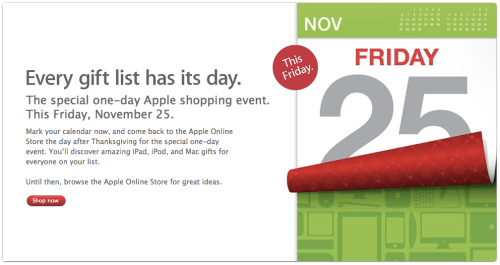 Apple Teases Black Friday Shopping Event