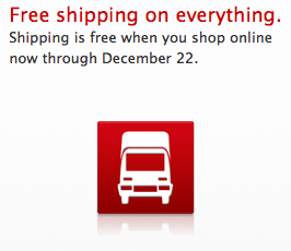 Apple Offers Free Shipping in the U.S. Until December 22