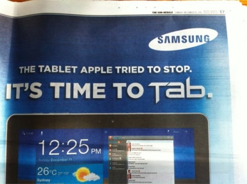 Samsung Advertises the Galaxy Tab as &#039;The Tablet Apple Tried to Stop&#039;