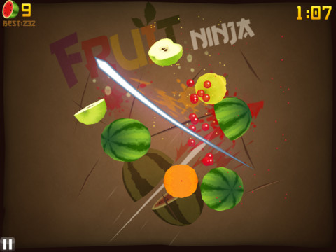 Cat Plays Fruit Ninja on iPad [Video]