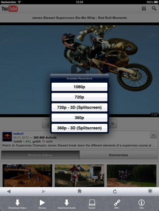 ProTube HD is an Enhanced YouTube App for the iPad