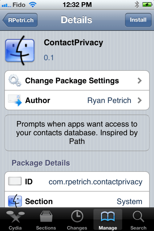 Ryan Petrich Releases ContactPrivacy Tweak