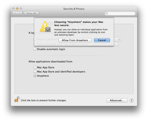 Mountain Lion to Only Allow App Downloads From Identified Developers By Default