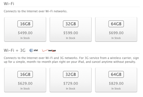 iPad Pricing to Remain the Same, Model Numbers Revealed