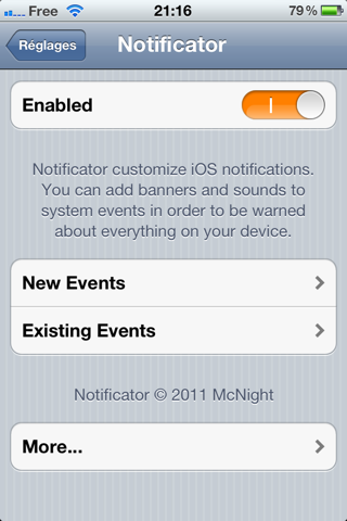 Notificator Displays System Events as Notification Banners
