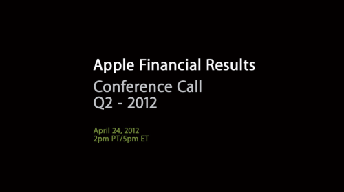 Apple Announces Second Quarter Conference Call