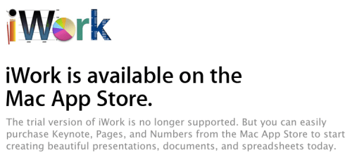 Apple Stops Offering iWork and Aperture Trials