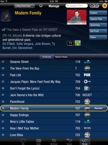 Apple Television Software to Look and Work Similar to TiVo iPad App?