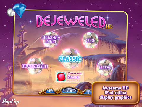 PopCap Releases Bejeweled for iPad