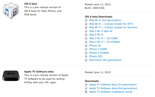 Apple Posts iOS 6 Beta for Developers to Download