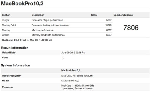 Benchmarks for Purported 13-Inch Retina Display MacBook Pro Appear Online?