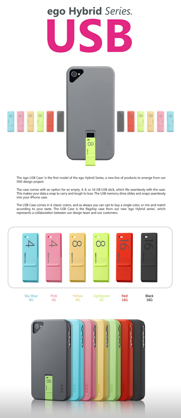 Ego USB Case for iPhone Holds a Memory Stick