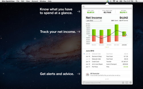 Mint.com Releases Mint QuickView Menu Bar App for Mac